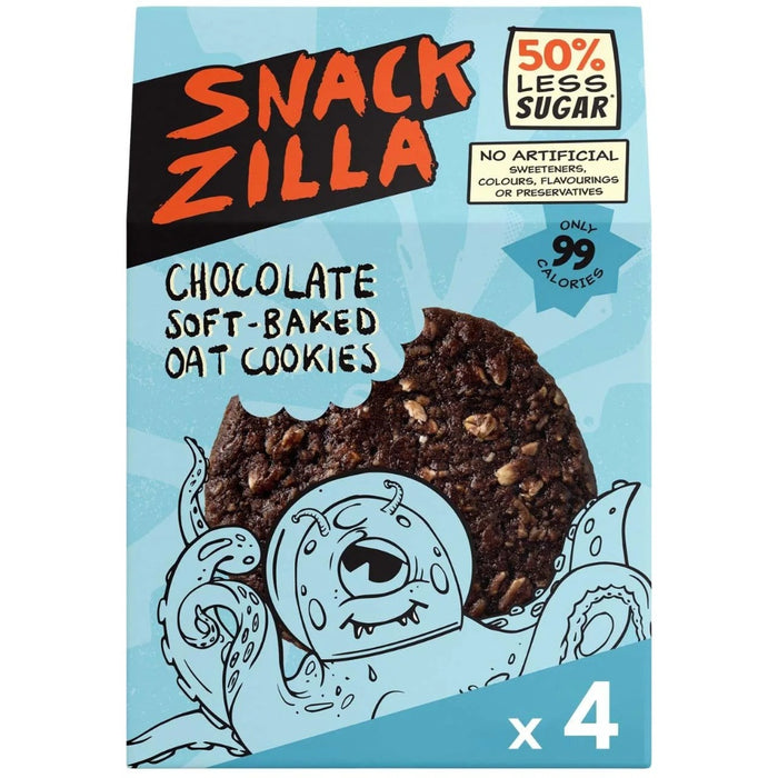SNACKZILLA Chocolate Soft-Baked Oat Cookies 4 pack