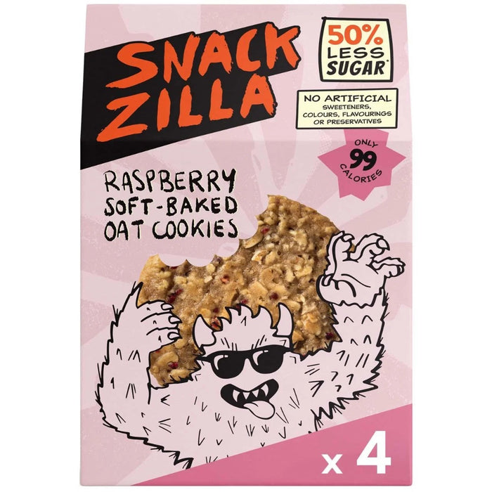 SNACKZILLA Raspberry Soft-Baked Oat Cookies 4 pack