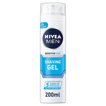 Nivea Men Sensitive Gel da barba rinfrescante con 0% di alcol 200 ml