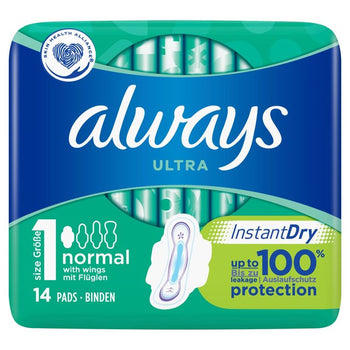 TOUJOURS SAUX SANITÉS ULTRA TIME 1 avec des ailes 14 par paquet