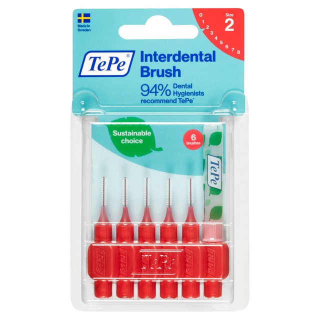 TePe Interdental Red Brush 0.5mm 6 per pack