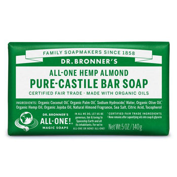 Dr. Bronner's Jabón en Barra Multiusos Orgánico Almendra 140g 