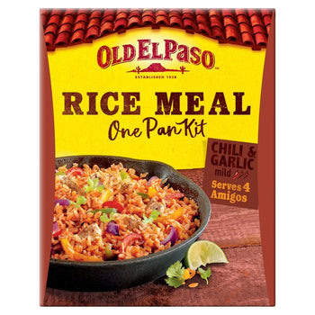 Old El Paso Kit pasto di riso con peperoncino e aglio in una padella 355 g