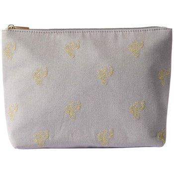 Borsa per il trucco cactus ricamato M&S Collection Taglia unica Lilla