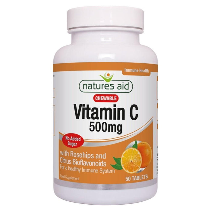 Natures Aid Chewable Vitamin C Supplement Capsules 500mg 50 per pack