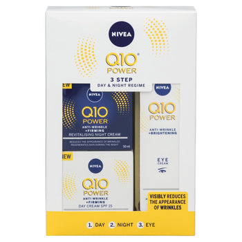 Set regalo NIVEA Q10 Power antirughe viso giorno notte e crema contorno occhi in 3 fasi
