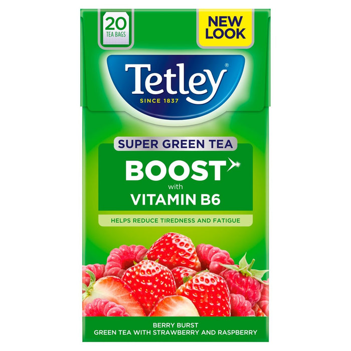 Tetley Super Green Tea Boost Berry Burst Teebeutel 20 pro Packung