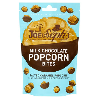 Bites de palomitas de maíz con chocolate con leche de Joe & Seph 63G