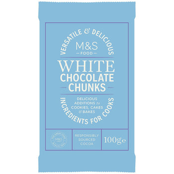 M & S White Chocolate Stücke 100g