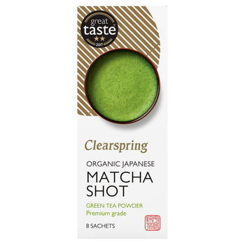 Clearspring Organic Japanese Matcha Shot Premium Grade Green Tea Powder 8 per pack