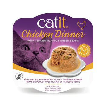 Catit Cena di pollo con tilapia e fagiolini Cibo umido per gatti 80g