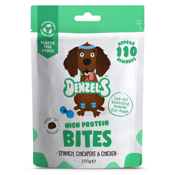 Denzels High -Protein -Training beißt Spinatkichererbsen & Hühnchen 100g