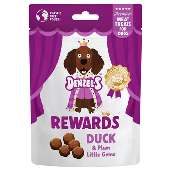 Denzels fleischige Belohnungen Duck & Plum Little Gems Dog Leckereien 70g
