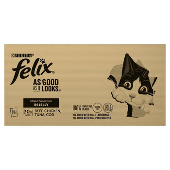 Felix As Good As It Looks Cat Food Meat and Fish 80 x 100g