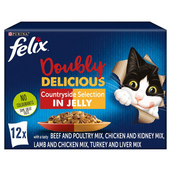 Felix As Good As It Looks Doubly Delicious Cat Food Meat 12 x 100g