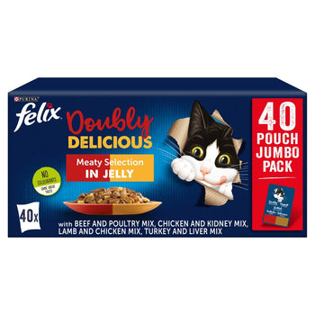 Felix As Good As It Looks Doubly Delicious Cat Food Meaty 40 x 100g