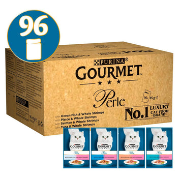 Comida gourmet perle gato con camarones 96 x 85g