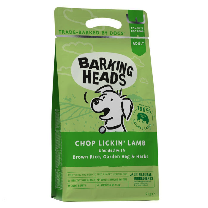 طعام جاف للكلاب البالغة من نوع Barking Heads Chop Lickin' Lamb، 2 كجم