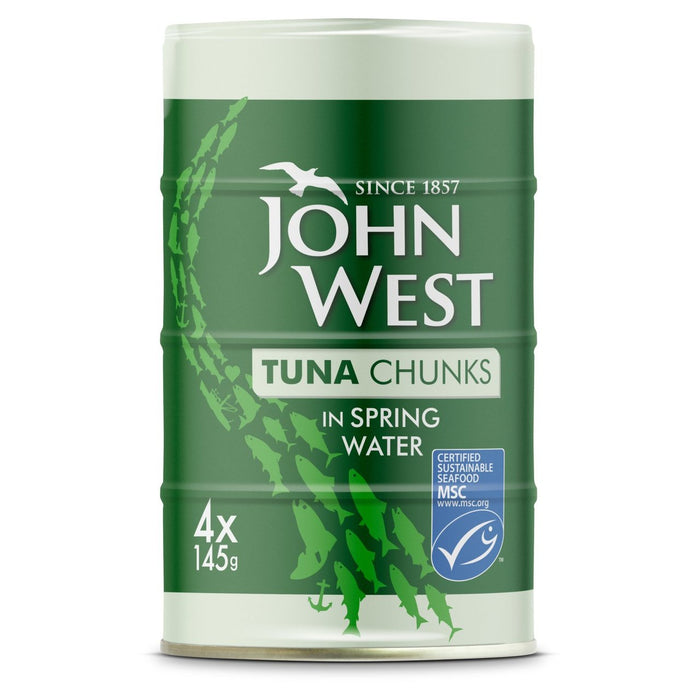 John West MSc Tuna Chunks Springwater 4 x 145g