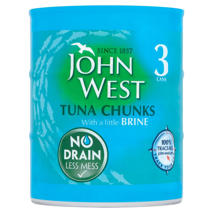 Morceaux de thon John West avec un peu de saumure sans drain 3 x 110g