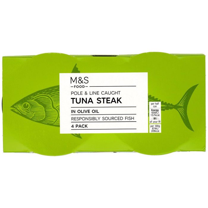 Steak de thon M&S dans l'huile d'olive 4 x 200g