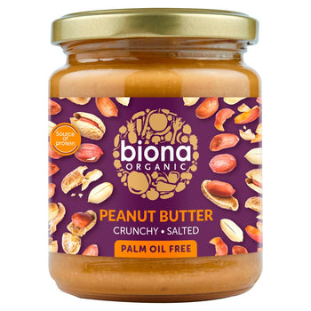 Biona Organic Peanut Butter Crunchy Free From Palm Fat 250g
