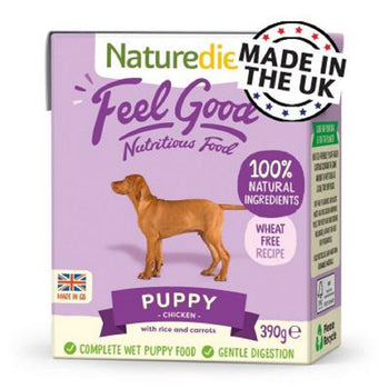 Naturediet Feel Good Puppy طعام الكلاب الرطب الكامل 18 × 390 جم