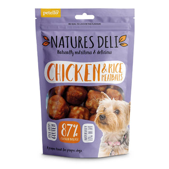 Nature Deli Hähnchen und Reisfleischbällchenhund behandeln 100g
