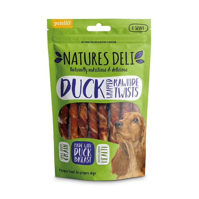 Natures Deli Ente Wickelte Rawhide Twist Small Dog Lecks 8 pro Pack