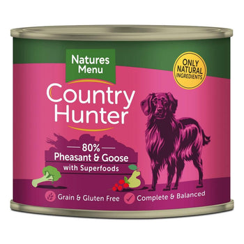 Natures Menu Country Hunter Pheasant & Goose Wet Dog Food Cans 6 x 600g