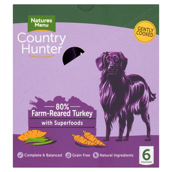 Natures Menu Country Hunter Turkey Wet Dog Food Pouches 6 x 150g