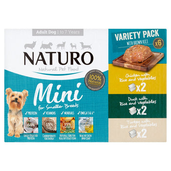 Naturo Adult Mini Dog with Rice Variety Pack 6 x 150g