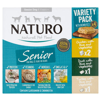 Naturo Senior Dog with Rice Variety Pack 4 x 400g