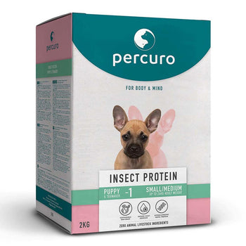Percuro Insect Protein Welpen kleine und mittlere Rassen trockenes Hundefutter 2 kg
