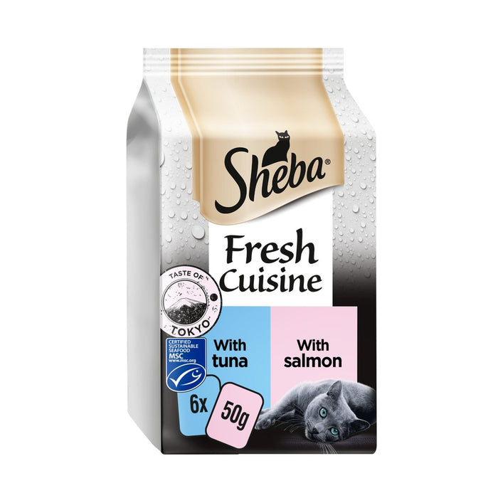 Sheba frische Küche Katzenbeutel Geschmack der Tokyo -Kollektion in Soße 6 x 50g