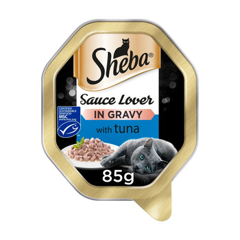 Sheba Sauce Lover Adult Wet Cat Food Tray Tuna in Gravy 85g