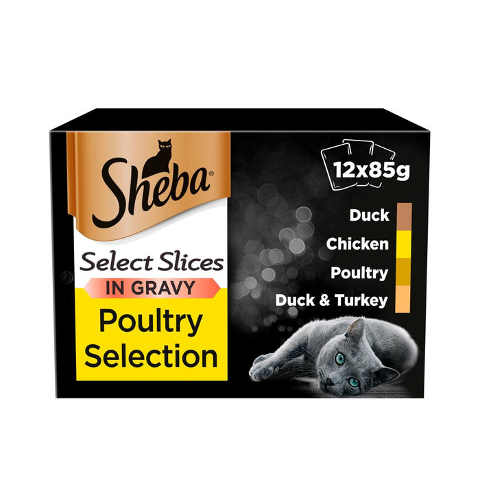 Sheba Select Slices Buste di cibo per gatti Pollame in salsa 12 x 85 g