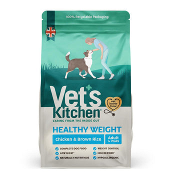 Vet's Kitchen طعام صحي للكلاب البالغة ذو وزن جاف، دجاج وأرز بني، 1 كجم