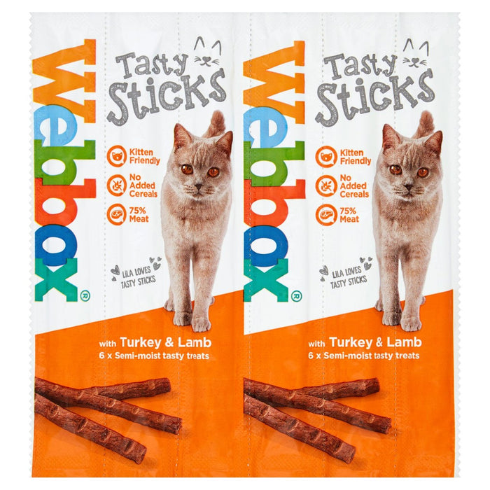 Webbox -Katzen Freude 6 leckere Stöcke mit Truthahn & Lamm 30g