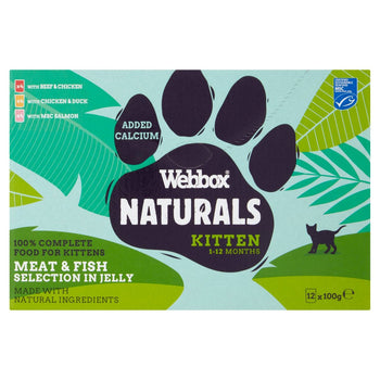 Webbox Naturals Kätzchen gemischte Nassfutterbeutelauswahl in Gelee 12 x 100g