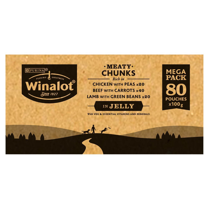 Winalot Hundefutterbeutel gemischt in Gelee 80 x 100g