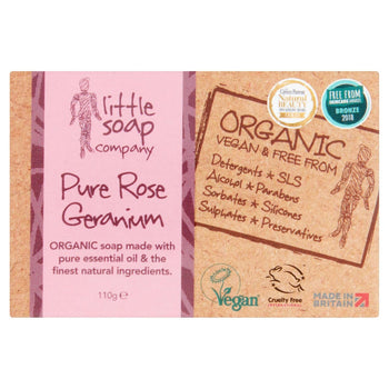 Little Soap Company Saponetta biologica al geranio rosa 110 g