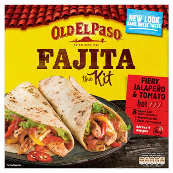 Old El Paso Fiery Jalepano & Tomato Fajita Kit 500g