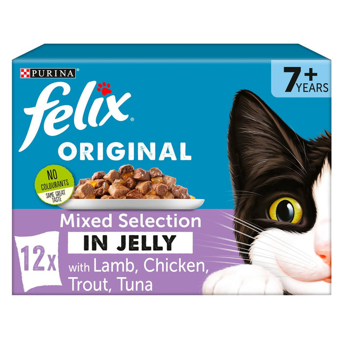 Felix Senior Cat Food Mixed Selection 12 x 100g