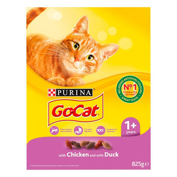 Go-Cat Erwachsene trockene Katzenfutterhuhn und Ente 825g
