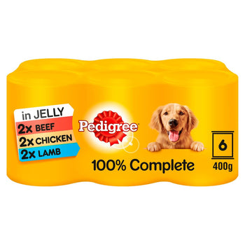 Pedigree Adulte Adult Wet Aliments pour chiens Tins Variété mélangée dans la gelée 6 x 400g