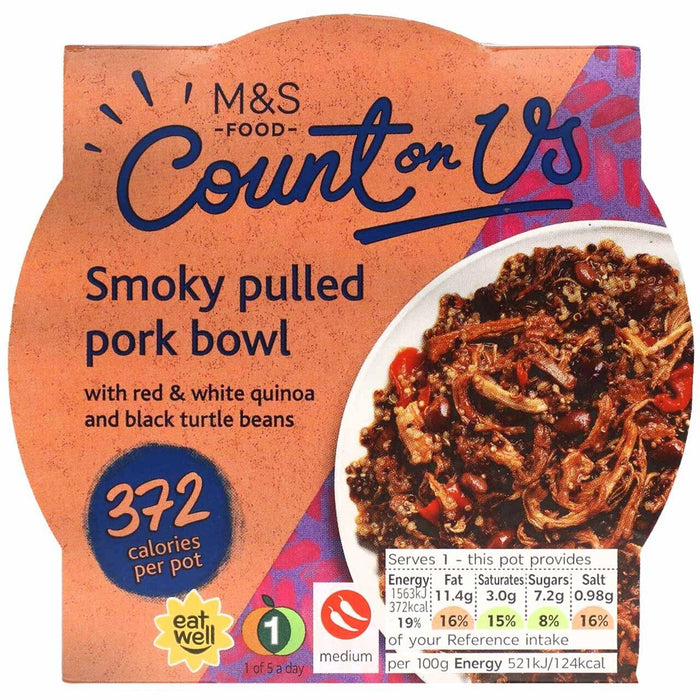 M & S ausgewogen für Sie rauchig gezogene Schweineschüssel 300g