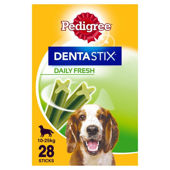 Pedigree Dentastix tägliche frische Erwachsene mittelgroße Hunde Zahnlecke 28 x 26g