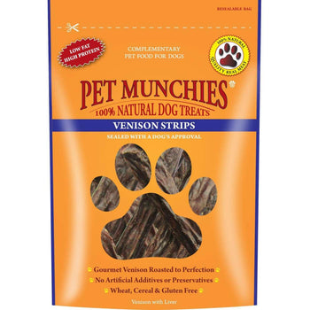 Pet Munchies Strisce Naturali al 100% Snack per Cani con Cervo 75g