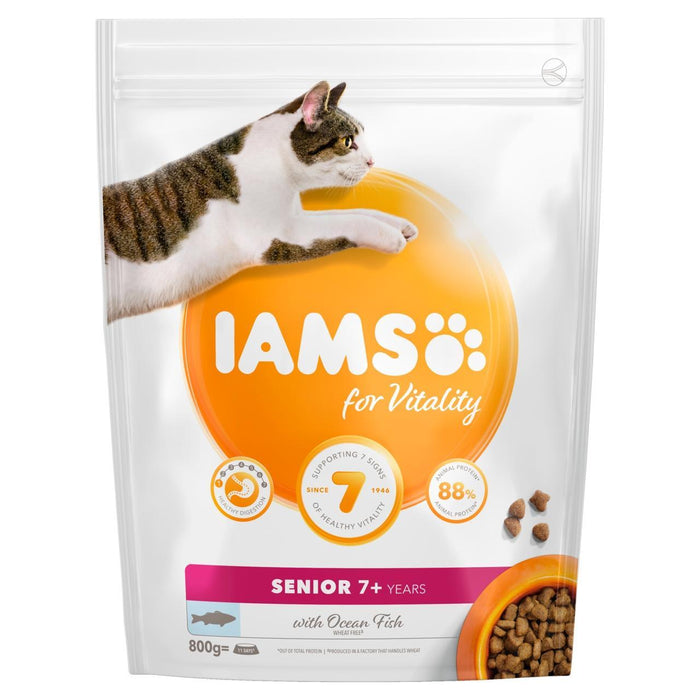 IAMS for Vitality Alimento per gatti anziani con pesce dell'oceano 800g